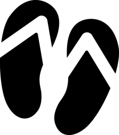 Pair Of Flip Flops Silhouette Cutting Svg Files, Free Vectors File